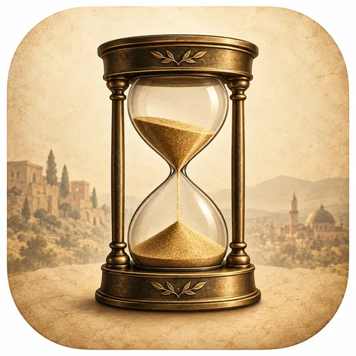 Temporis app icon: a golden hourglass on parchment.